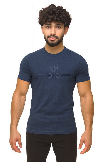 ARZ Classic Embroidered T-Shirt – Men - Navy Blue