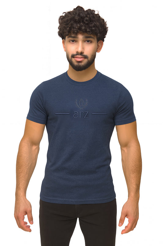 ARZ Classic Embroidered T-Shirt – Men - Navy Blue