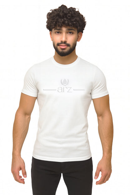 ARZ Classic Embroidered T-Shirt – Men - White