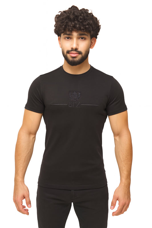 ARZ Classic Embroidered T-Shirt – Men - Black