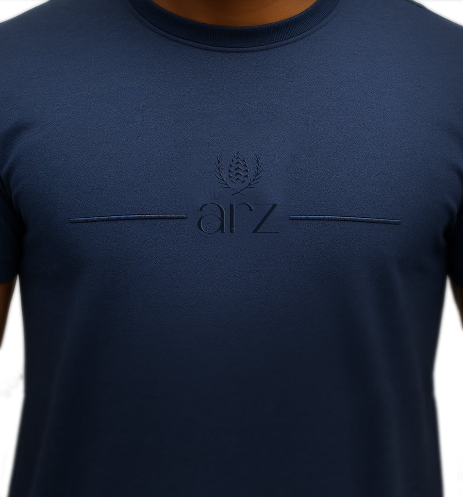 ARZ Classic Embroidered T-Shirt – Men - Navy Blue