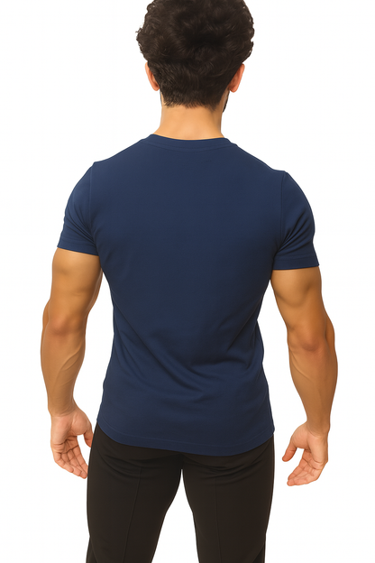 ARZ Classic Embroidered T-Shirt – Men - Navy Blue