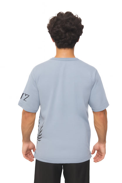 ARZ Oversized Logo T-Shirt – Men - Greyish Blue