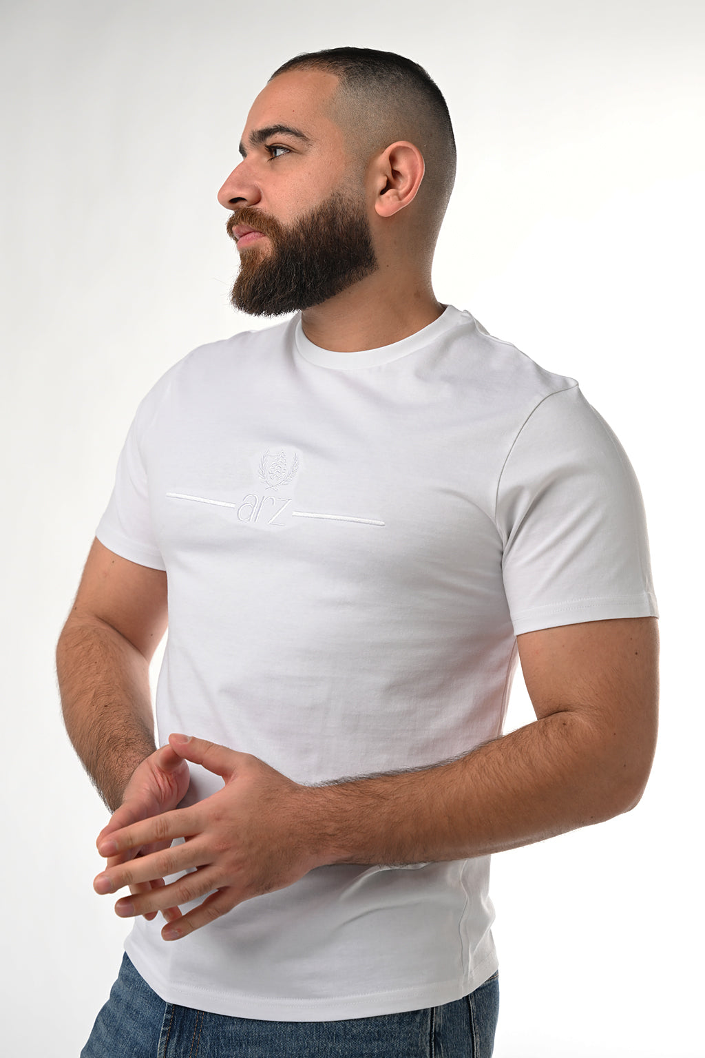 ARZ Classic Embroidered T-Shirt – Men - Black