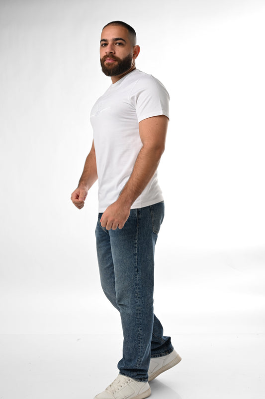 ARZ Classic Embroidered T-Shirt – Men - White