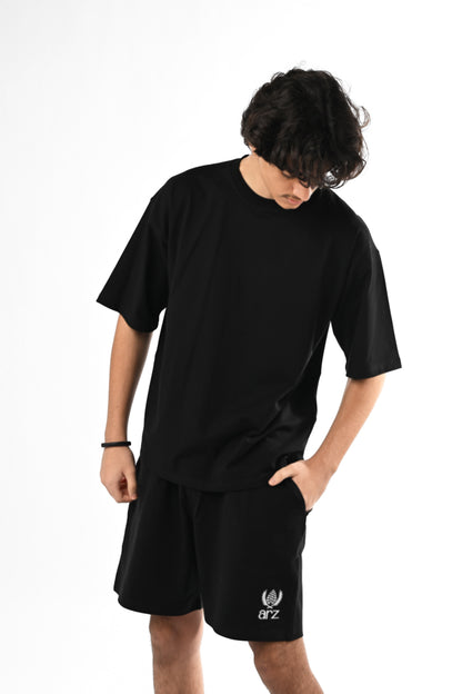 ARZ Tee + Short Oversize Set - Men - Noir