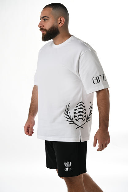 ARZ Oversized Logo T-Shirt – Men - White
