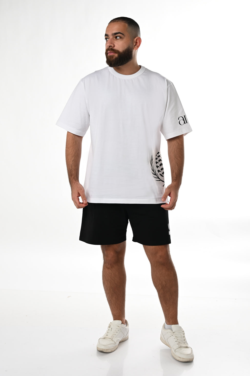 ARZ Oversized Logo T-Shirt – Men - White
