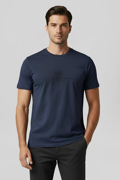 ARZ Classic Embroidered T-Shirt – Men - Navy Blue