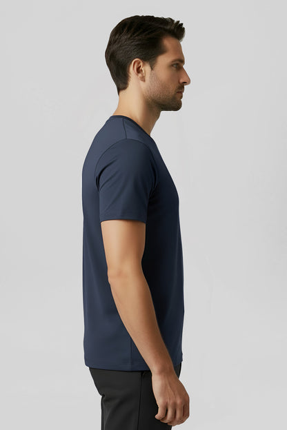 ARZ Classic Embroidered T-Shirt – Men - Navy Blue