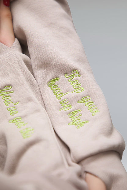 4Her Oversized Empowerment Hoodie - Greige