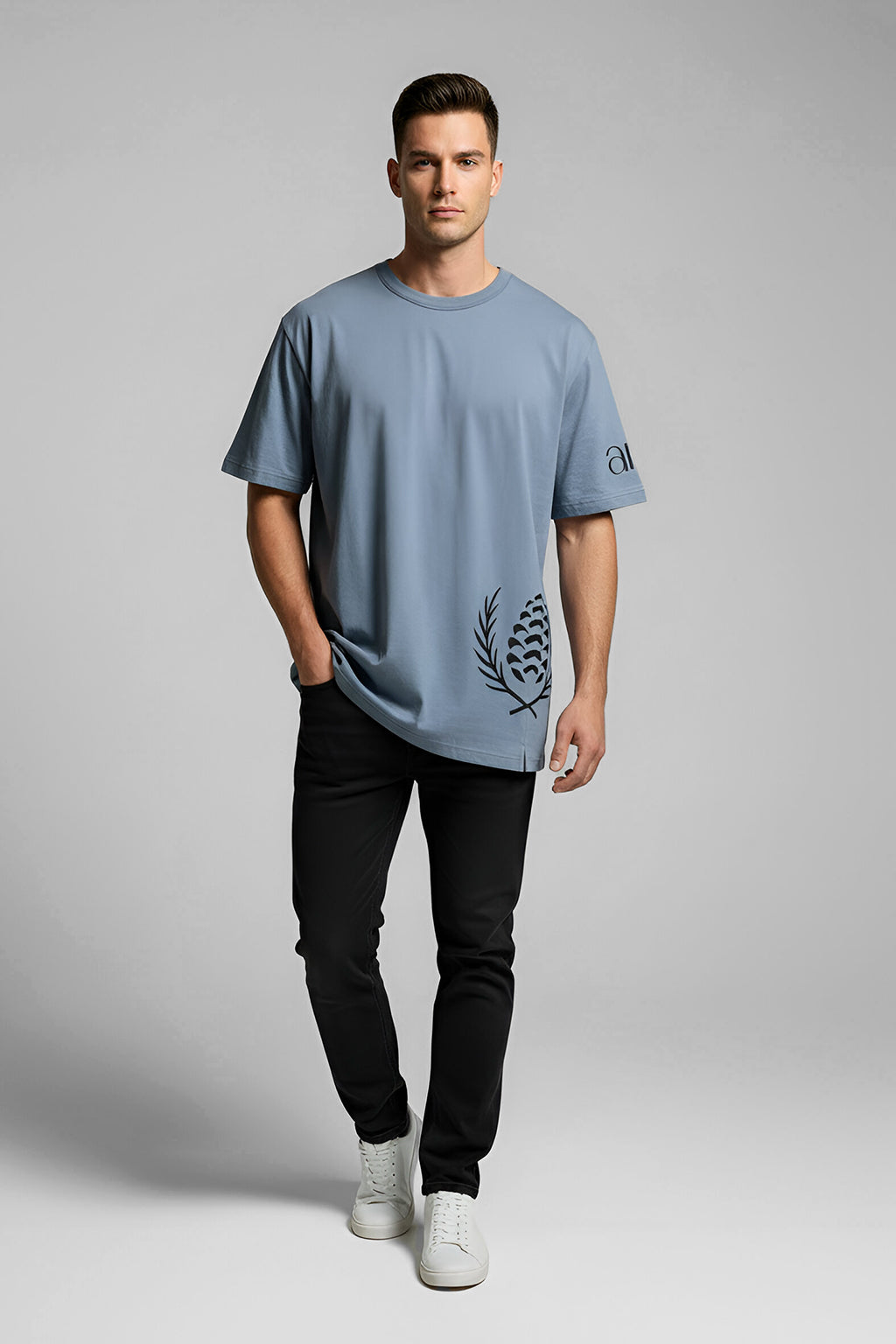 ARZ Oversized Logo T-Shirt – Men - White