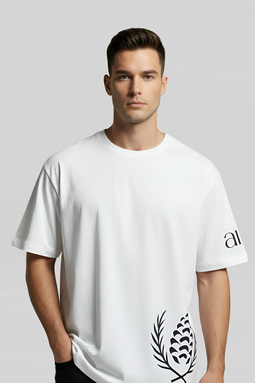 ARZ Oversized Logo T-Shirt – Men - White