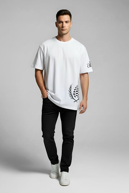 ARZ Oversized Logo T-Shirt – Men - White