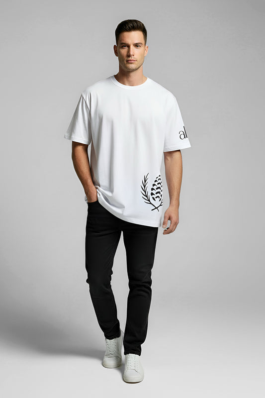 ARZ Oversized Logo T-Shirt – Men - White